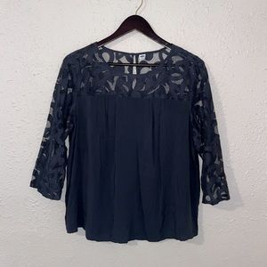Old Navy Steel Grey Lace Women’s Top